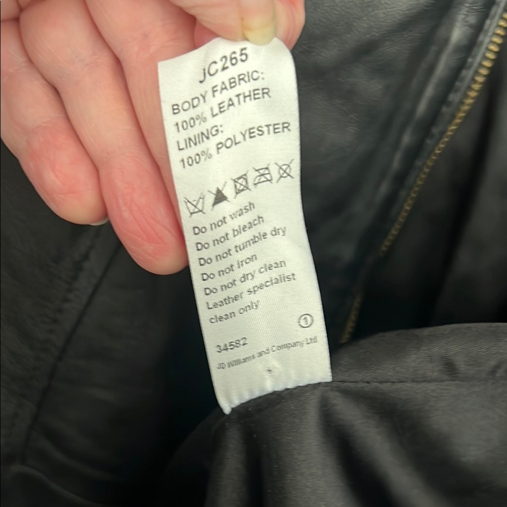 Joanna Hope Black Leather Jacket with Gold Grommets and Zippered Pockets 16 - Picture 7 of 9